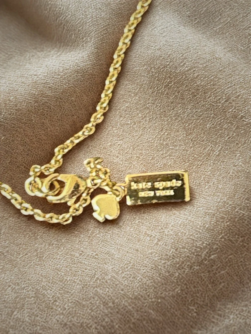 Kate Spade Gold‑Tone Crystal Station Long Necklace – Excellent Condition